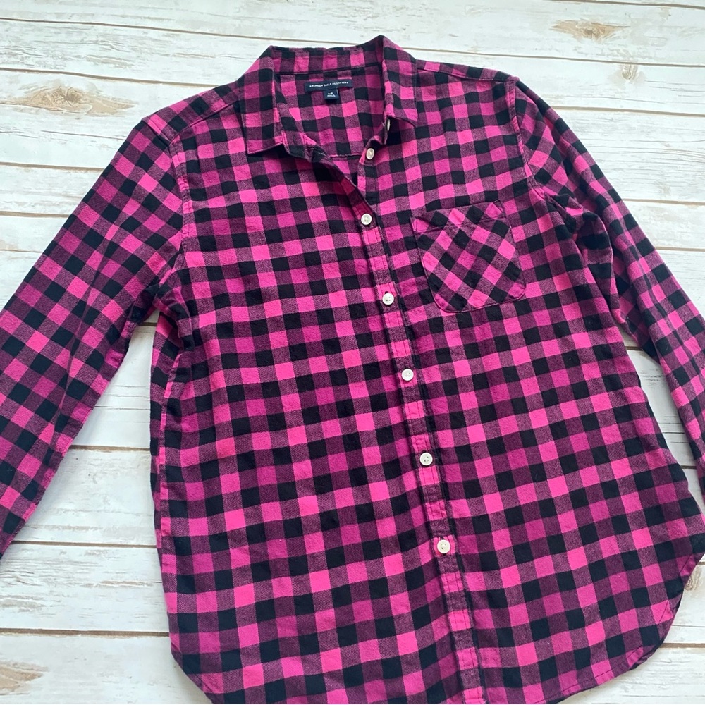 Aeo Plaid Button Down - image 2